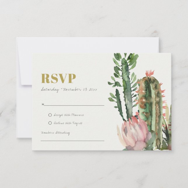Cartons Réponse CACTUS DE FLEURS DÉsertiques À FEUILLAGE FLORAL RO (Devant)