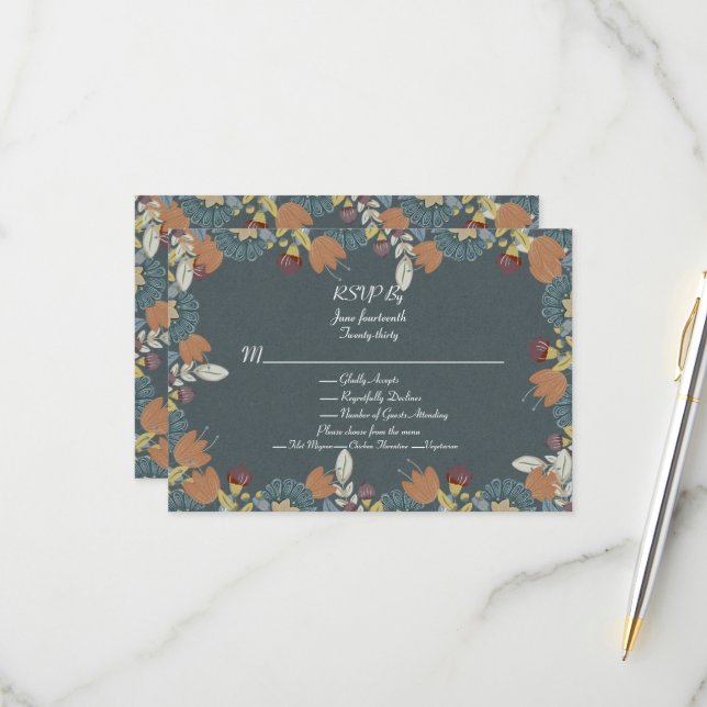 Cartons Réponse Cadre d'art populaire en bleu Brown (Devant/Arrière en situation)