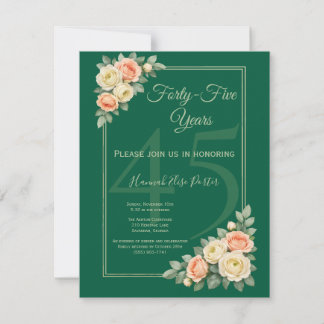 Cartons Réponse Cadre de coin floral élégant pour anniversaire