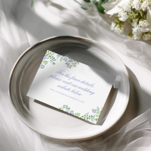 Cartons Réponse Cadre de mariage fleuri bleu de cottage romantique