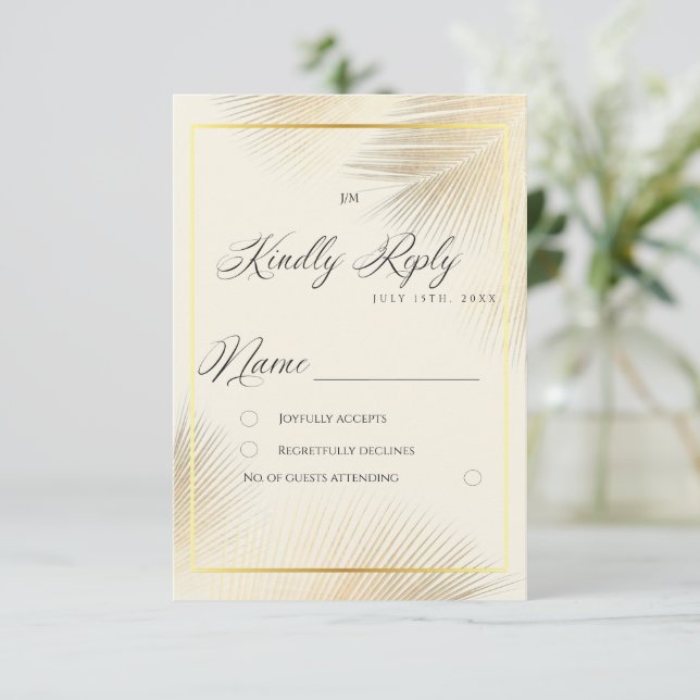 Cartons Réponse Cadre de mariage moderne de plage côtière   (Debout devant)