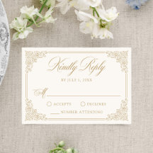Cadre de mariage orné or vintage élégant en or