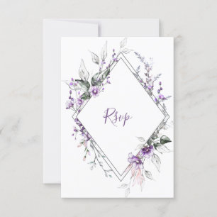 Cartons Réponse Cadre diamant violet et rose tendre  