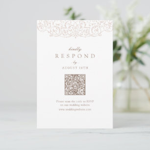 Cartons Réponse Cadre Orné Vintage en Ivoire Code QR Classique