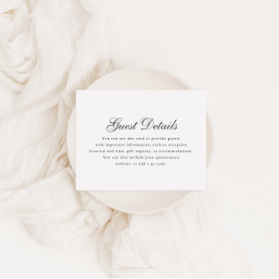 Cartons Réponse Calligraphie blanc gris simple Quinceanera Détails