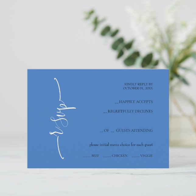 Cartons Réponse Calligraphie Bleue de Rêve  (Debout devant)