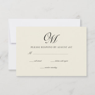 Cartons Réponse Calligraphie Classique Mariage moderne