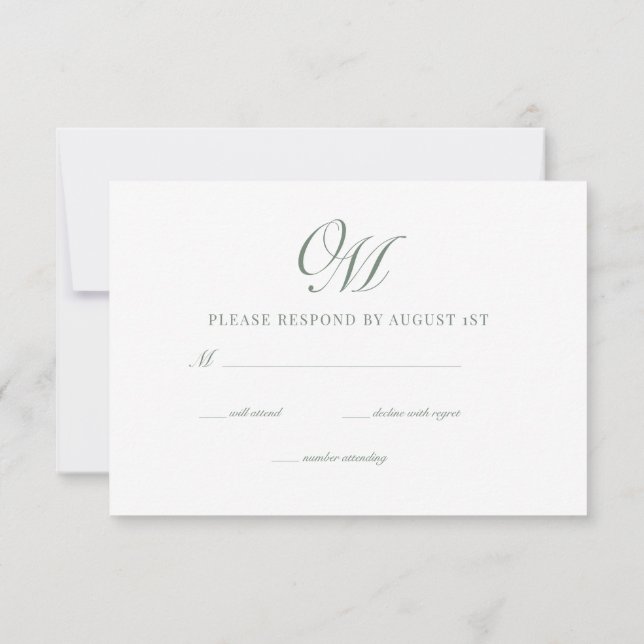 Cartons Réponse Calligraphie Classique Mariage moderne (Dos)