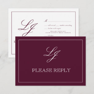 Cartons Réponse Calligraphie de Bourgogne classique Mariage de mon