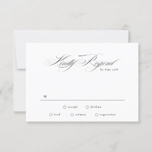 Cartons Réponse Calligraphie élégante formelle Mariage de Cravate 