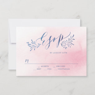 Cartons Réponse Calligraphie marine floue mariage floral rustique 