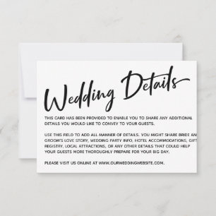 Cartons Réponse Calligraphie moderne Détails du Mariage, Bandes d'