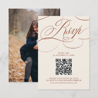 Cartons Réponse Calligraphie moderne Mariage en terre cuite intemp