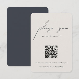Cartons Réponse Calligraphie moderne minimaliste Code QR Mariage