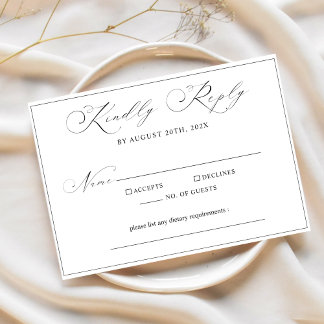 Cartons Réponse Calligraphie moderne minimaliste Mariage de script