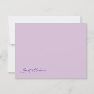 Cartons Réponse Calligraphie Pastel Thistle Rose Nom personnalisé