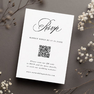 Cartons Réponse Calligraphie romantique Mariage QR Code