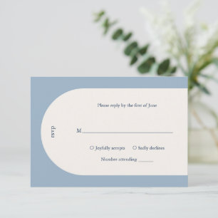 Cartons Réponse Camila Dusty Blue Arch Mariage moderne