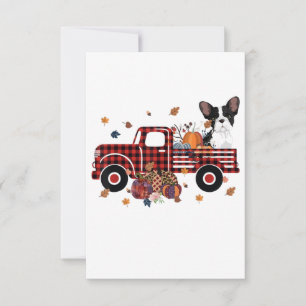 Cartons Réponse Camion Citrouille Bulldog Thanksgiving Cadeau Hall