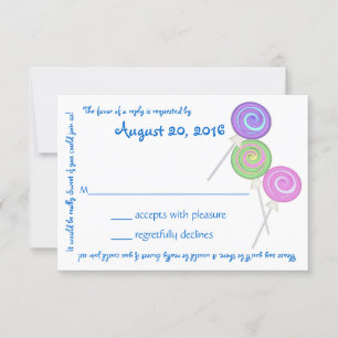 Cartons Réponse Candy Treasures Blue Text Response Card