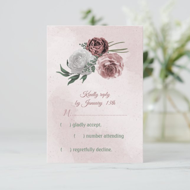 Cartons Réponse cannelle rose rose blanc floral (Debout devant)