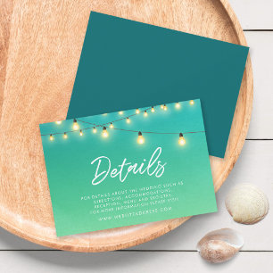 Cartons Réponse Carton de détails de mariage en aquarelle avec lum