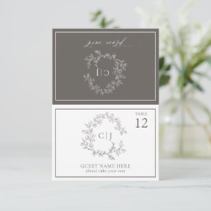 Cartons Réponse Carton de table de mariage à monogramme de la suit