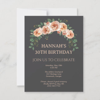 Cartons Réponse Carton d'invitation d'anniversaire avec arche flor