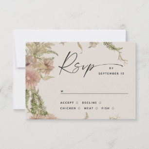 Cartons Réponse Carton d'invitation de mariage Floral & Fern. Bota