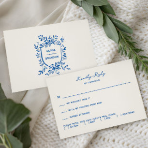Cartons Réponse Carton d'invitation de mariage pastoral fantaisist