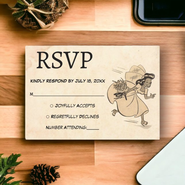 Cartons Réponse Cartoon vintage Retro Funny Bride Mariage rustique (Créateur téléchargé)