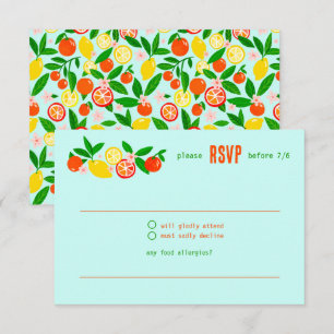 Cartons Réponse Célébration Citron Fête de mariage estivale PERSON
