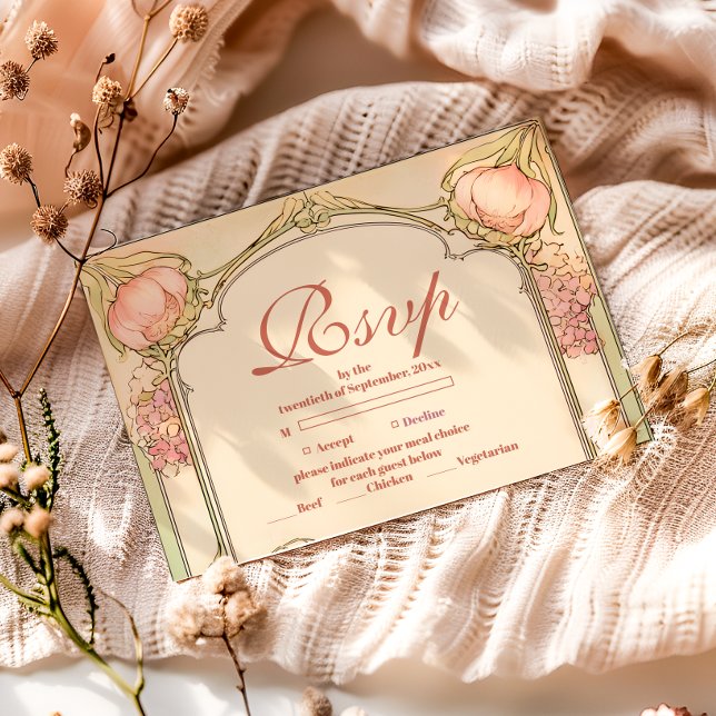 Cartons Réponse Célébration de Quinceañera de Tulipe Pêche (Créateur téléchargé)