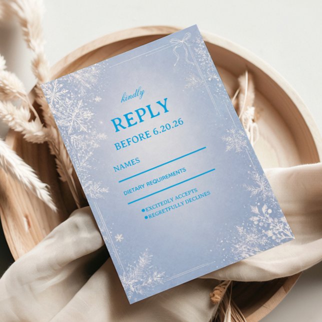 Cartons Réponse Célébration de style flocon de neige bleu givré (Créateur téléchargé)