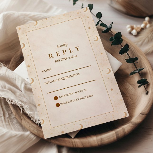 Cartons Réponse Celestial Moon And Stars Wedding (Créateur téléchargé)