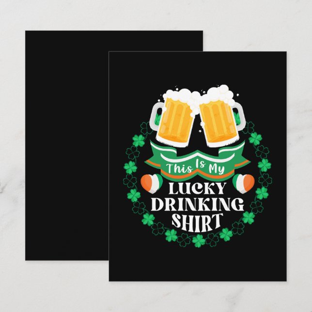 Cartons Réponse C'est ma Saint-Patrick de boisson chanceuse de biè (Devant / Derrière)