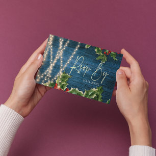 Cartons Réponse Chaîne en bois bleu illuminations Mariage de Noël