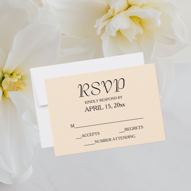 Cartons Réponse Champagne Couleur Simple Style Mariage (In Situ Wedding)
