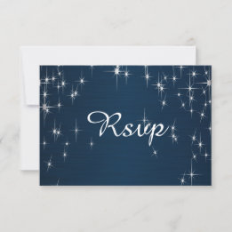 Cartons Réponse Charming Star Struck Mariage | bleu marine