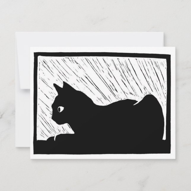 Cartons Réponse Chat de fenêtre Linogravure (Devant)