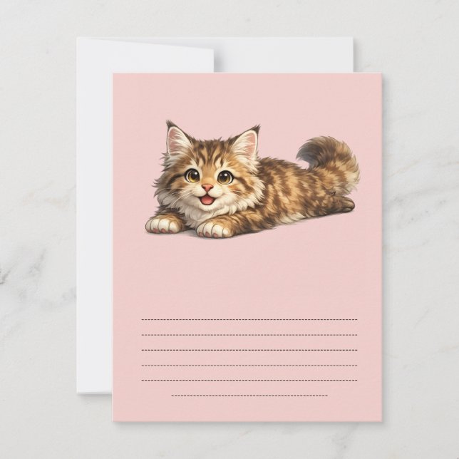 Cartons Réponse Chat Maine Coon heureux Design de vibrations posit (Devant)