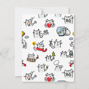 Cartons Réponse Chats amusants, lait et magie.