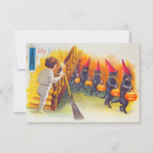 Chats noirs d'Halloween vintage