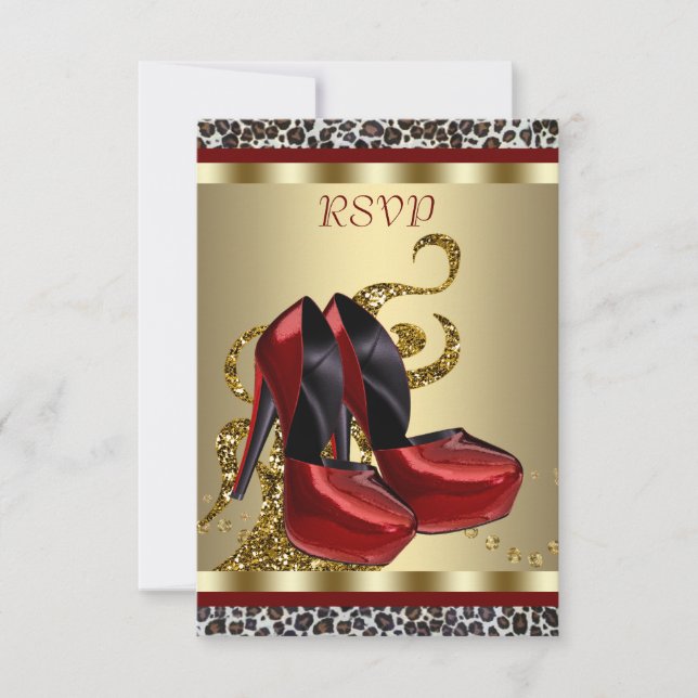 Cartons Réponse Chaussures à talon haut rouge Leopard Sweet sixtee (Devant)