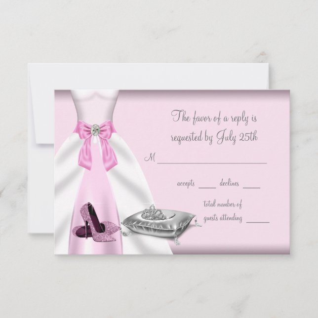 Cartons Réponse Chaussures à talon haute de balle rose Quinceanera (Devant)