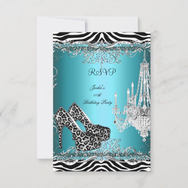 Cartons Réponse Chaussures de fête à imprimé zèbre léopard bleu sa (Devant)