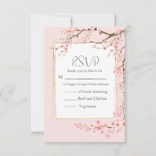 Cartons Réponse Cherry Blossom Mariage