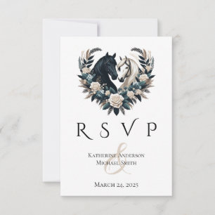 Cartons Réponse Chevaux de mariage campagnard en amour