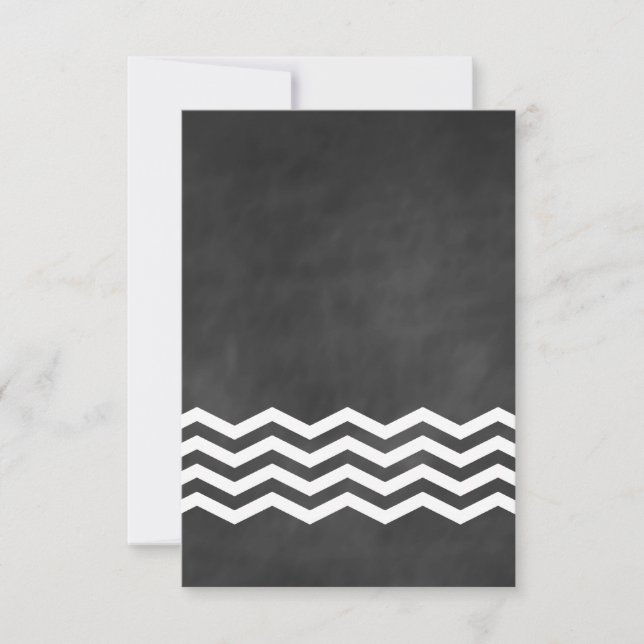Cartons Réponse Chevron Chalkboard RSVP. (Devant)