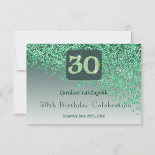Cartons Réponse Chic 30 Parties scintillant verte anniversaire RSV